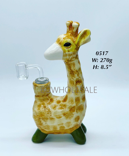 Ceramic Giraffe Water Pipe 8.5"