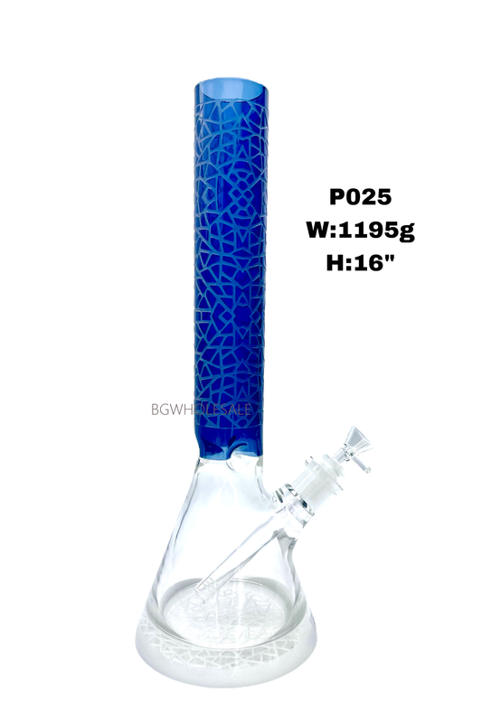 16" Luxury Curved Big Glass Beaker Water Pipe