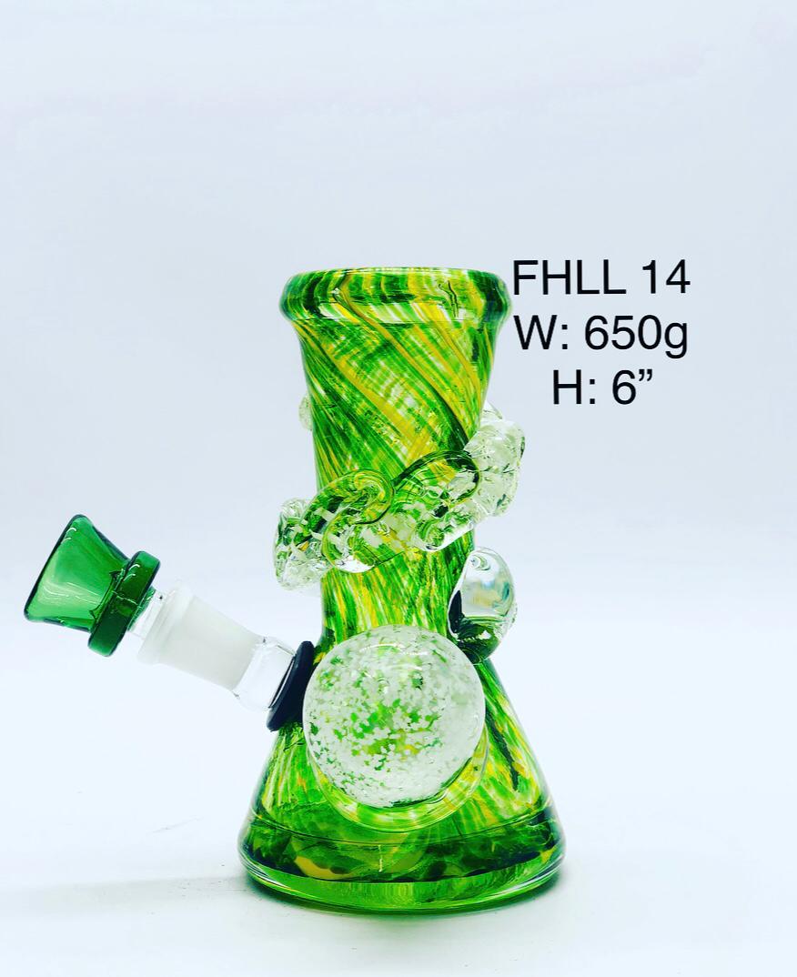 6" Soft Glass Beaker Bong With Glow in the Dark Wrap