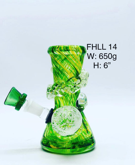 6" Soft Glass Beaker Bong With Glow in the Dark Wrap