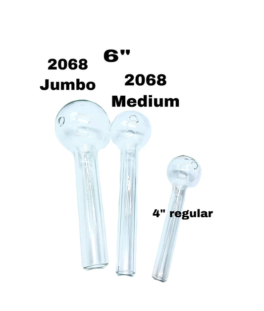 Clear Glass Oil Burner Pipe 3 Sizes